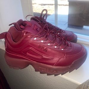 Women burgendy Fila shoes brand new !!